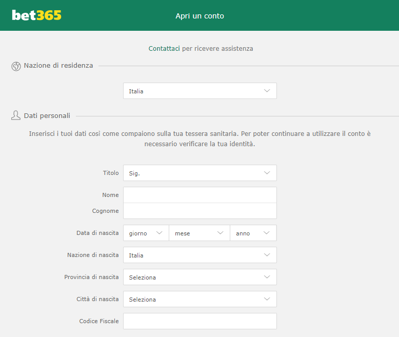 bet365 registrazione