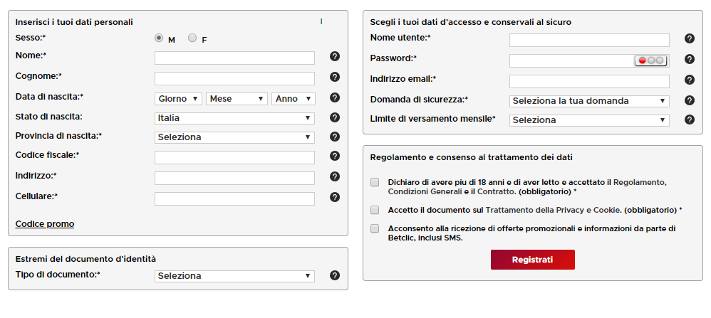 registrazione betclic