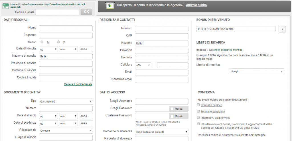 registrazione sisal match point